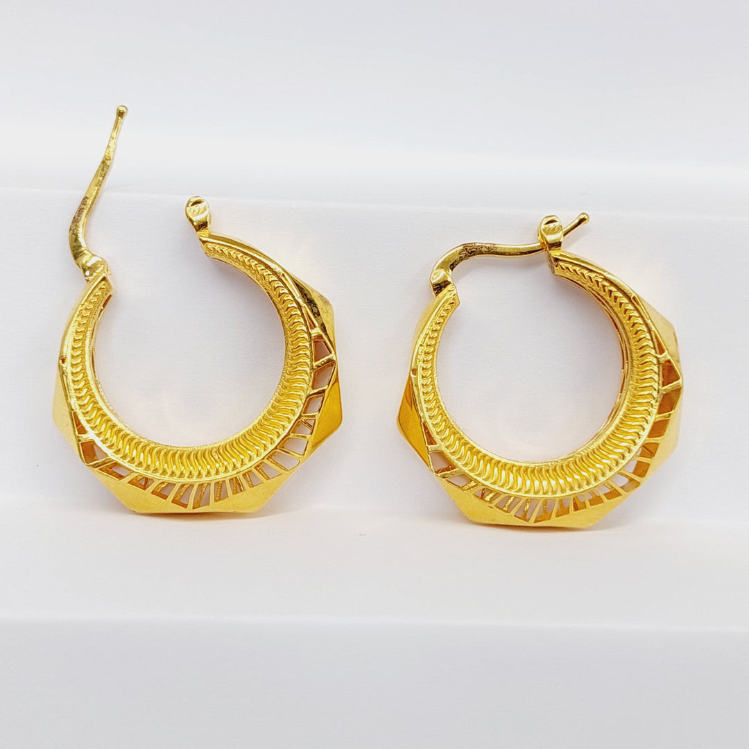 Deluxe Hoop Earrings  Made Of 21K Yellow Gold by Saeed Jewelry-29513