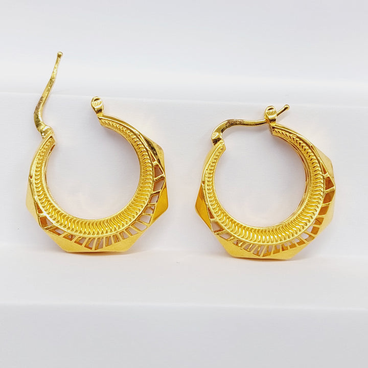 Deluxe Hoop Earrings  Made Of 21K Yellow Gold by Saeed Jewelry-29513