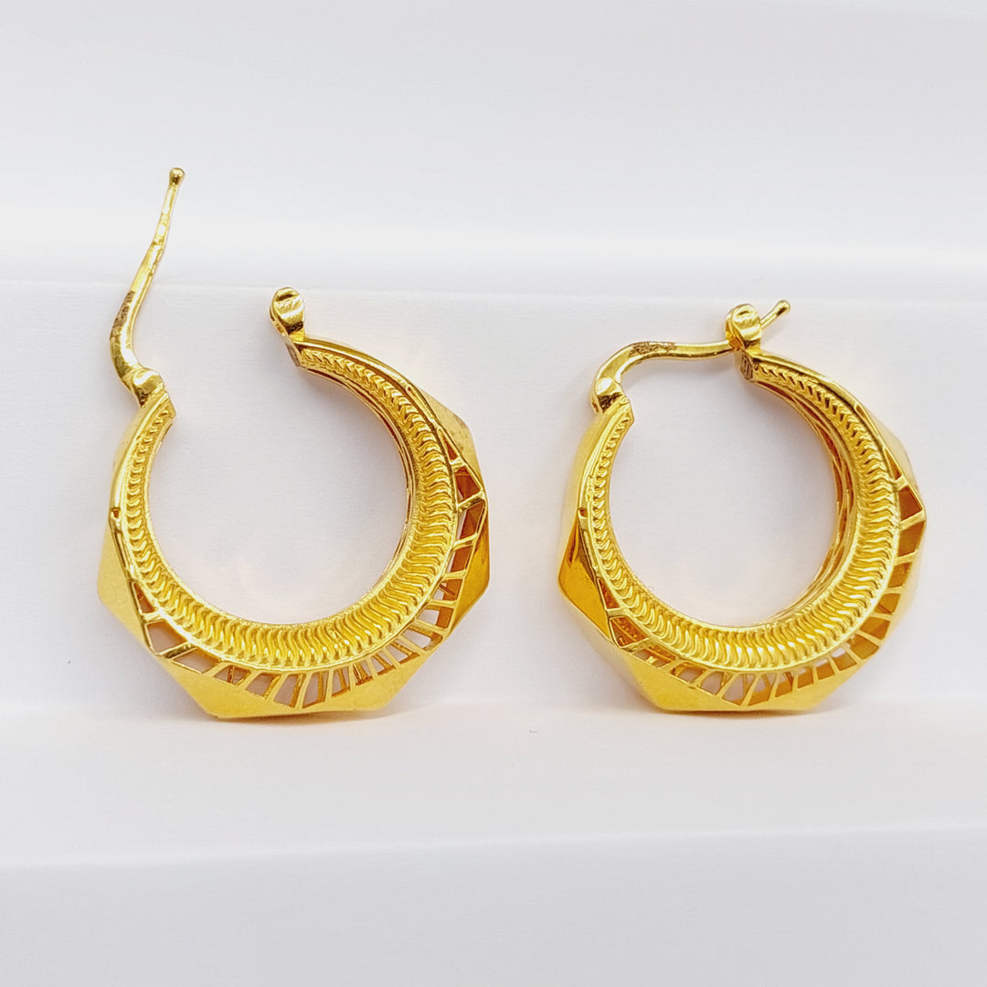 Deluxe Hoop Earrings  Made Of 21K Yellow Gold by Saeed Jewelry-29513