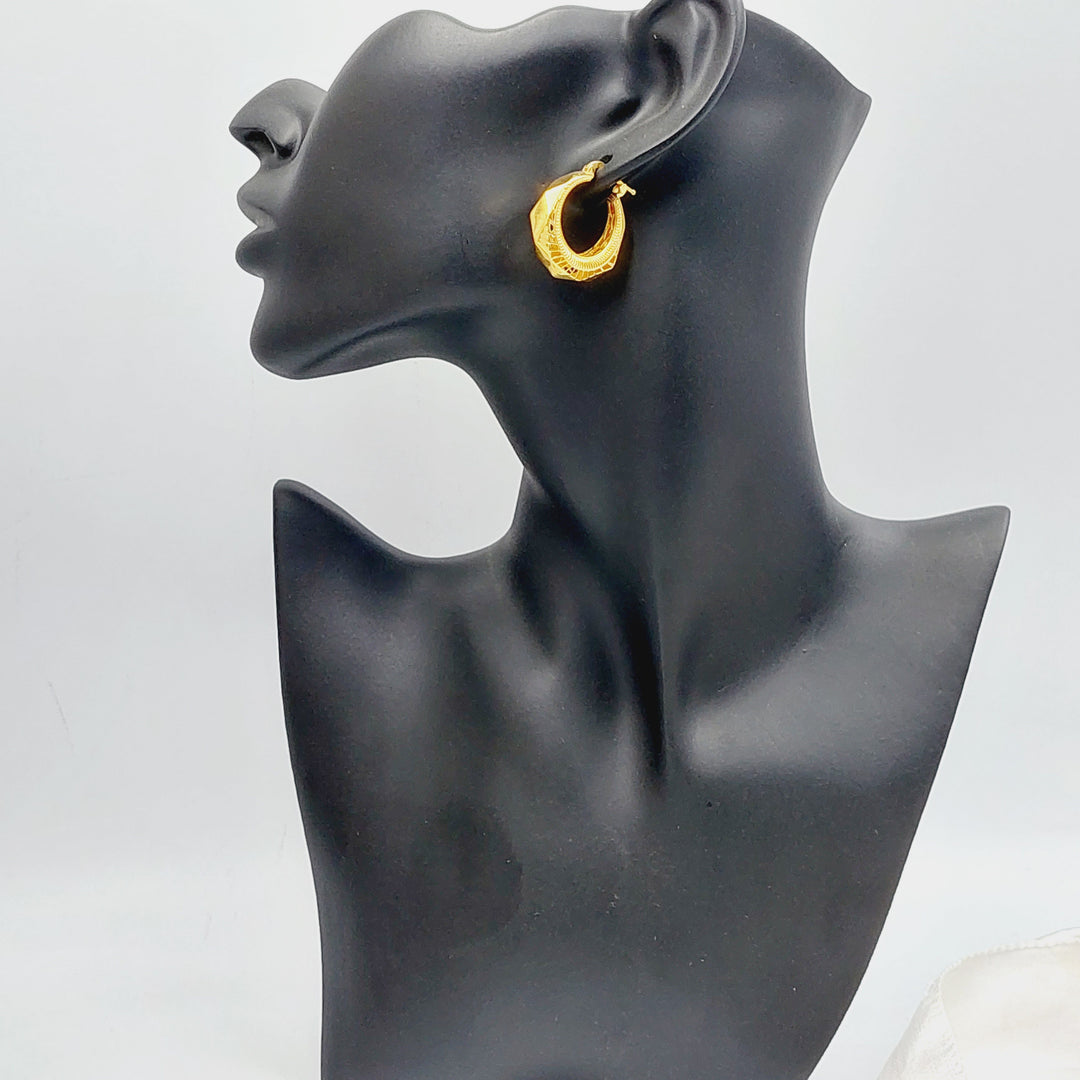 Deluxe Hoop Earrings  Made Of 21K Yellow Gold by Saeed Jewelry-29513