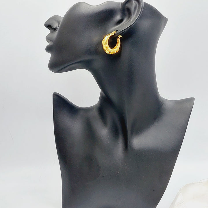 Deluxe Hoop Earrings  Made Of 21K Yellow Gold by Saeed Jewelry-29513