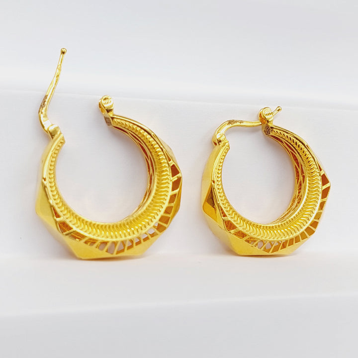 Deluxe Hoop Earrings  Made Of 21K Yellow Gold by Saeed Jewelry-29513