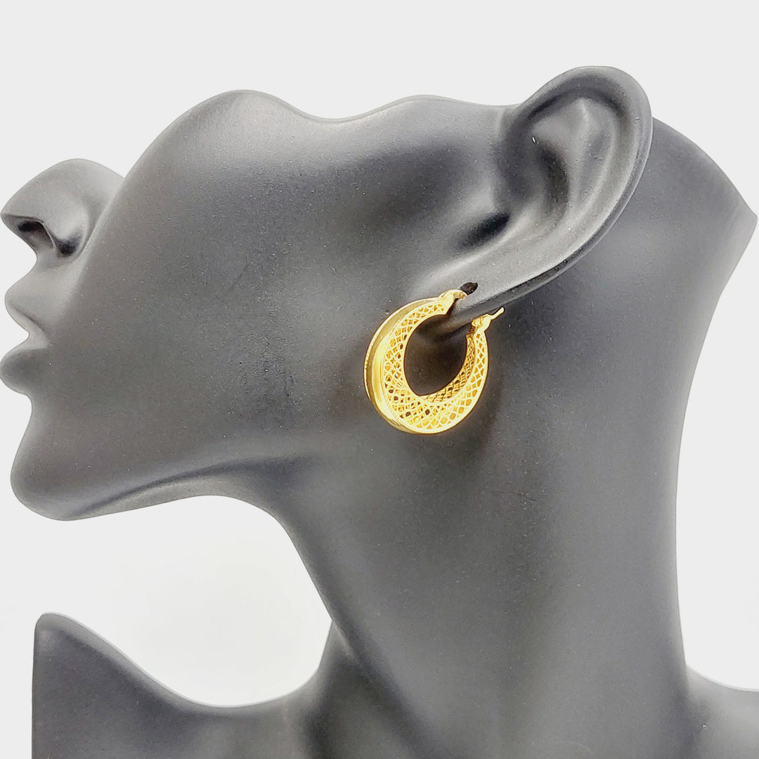 Deluxe Hoop Earrings  Made Of 21K Yellow Gold by Saeed Jewelry-29514