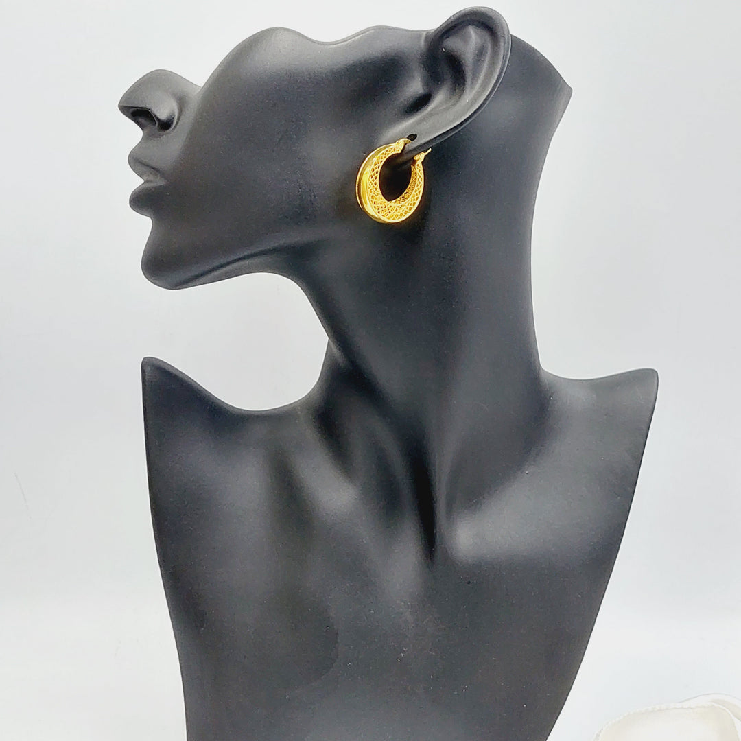 Deluxe Hoop Earrings  Made Of 21K Yellow Gold by Saeed Jewelry-29514