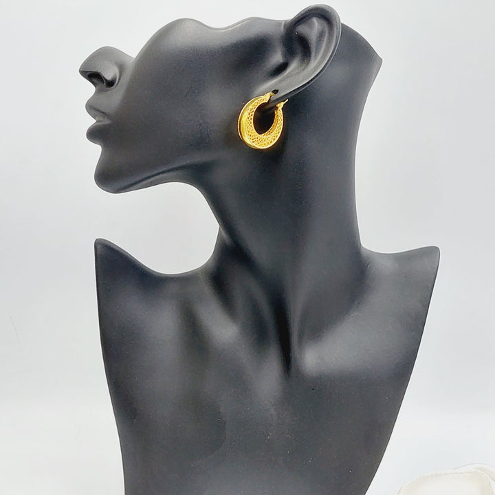 Deluxe Hoop Earrings  Made Of 21K Yellow Gold by Saeed Jewelry-29514