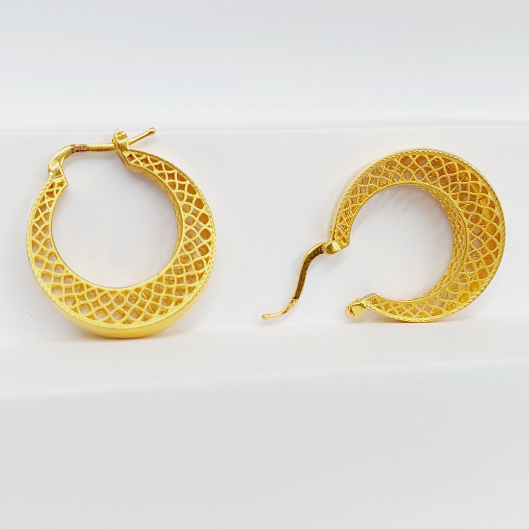 Deluxe Hoop Earrings  Made Of 21K Yellow Gold by Saeed Jewelry-29514
