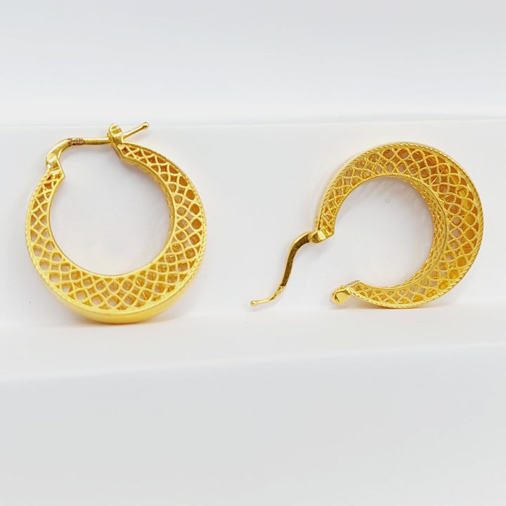 Deluxe Hoop Earrings  Made Of 21K Yellow Gold by Saeed Jewelry-29514