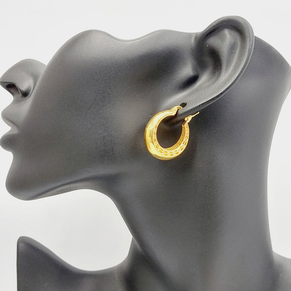Deluxe Hoop Earrings  Made Of 21K Yellow Gold by Saeed Jewelry-29515