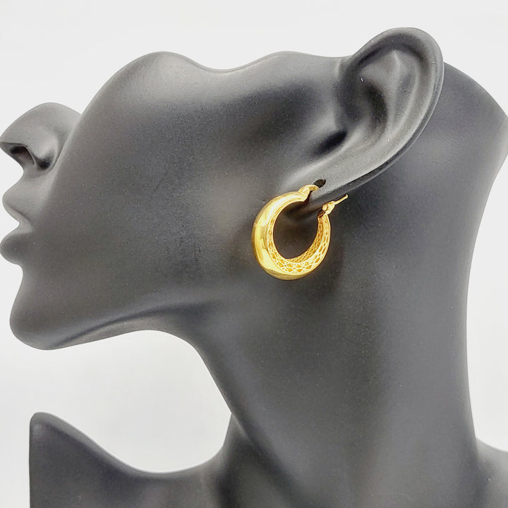 Deluxe Hoop Earrings  Made Of 21K Yellow Gold by Saeed Jewelry-29515
