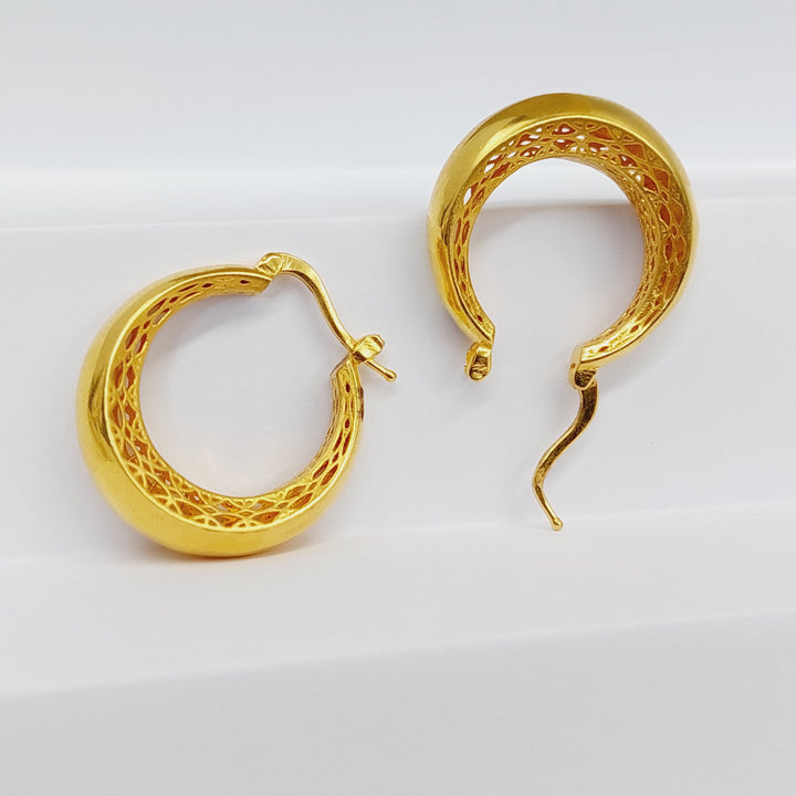 Deluxe Hoop Earrings  Made Of 21K Yellow Gold by Saeed Jewelry-29515