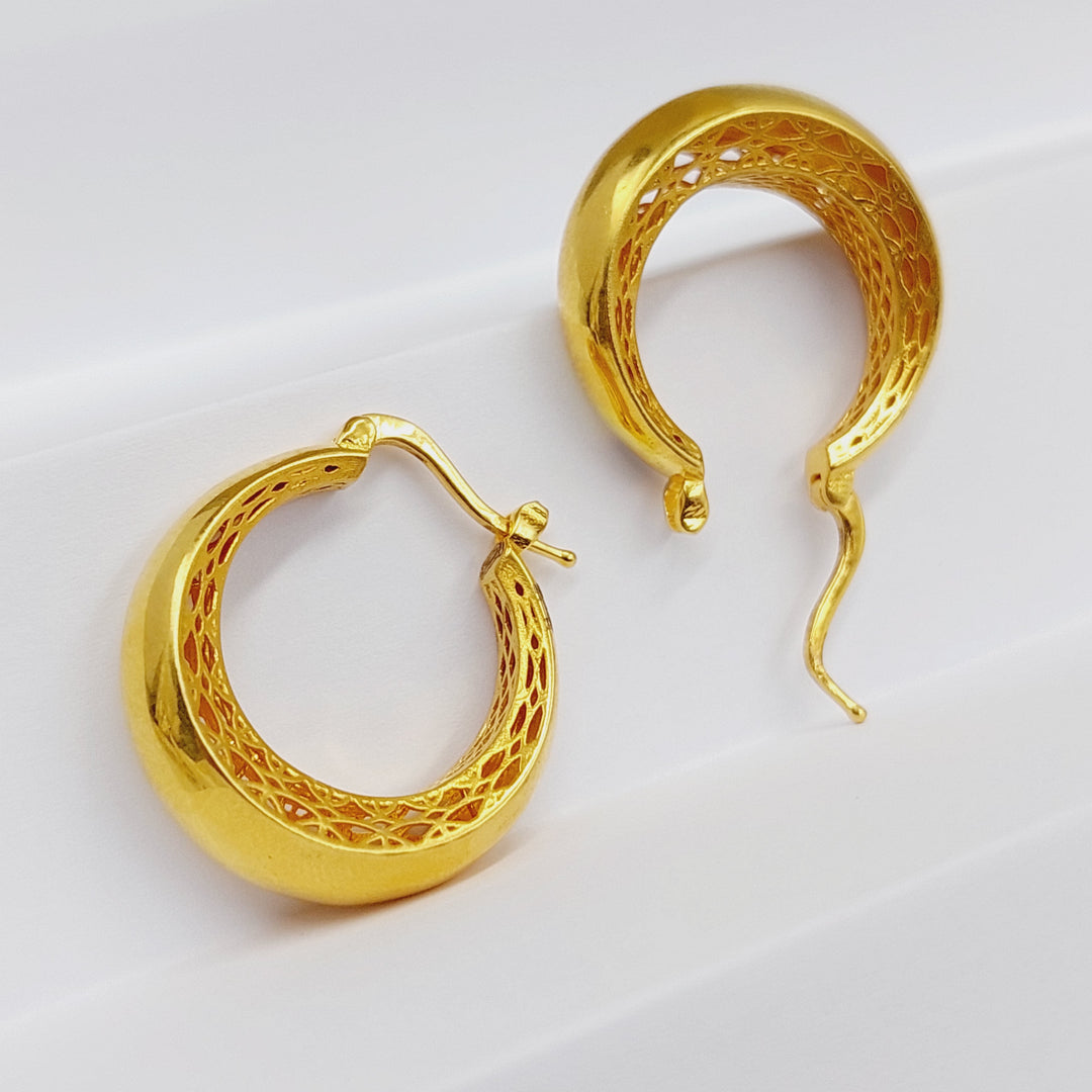 Deluxe Hoop Earrings  Made Of 21K Yellow Gold by Saeed Jewelry-29515