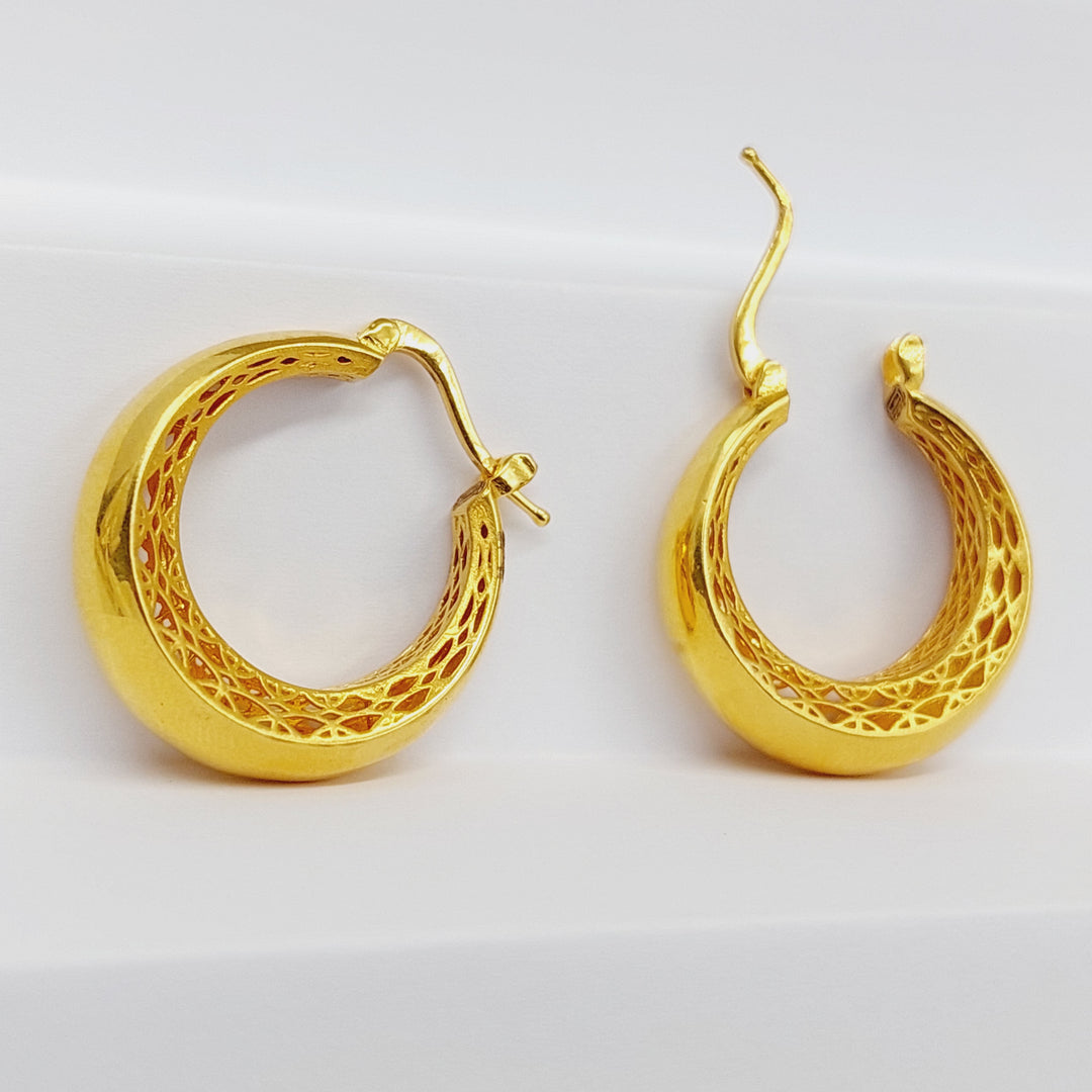 Deluxe Hoop Earrings  Made Of 21K Yellow Gold by Saeed Jewelry-29515