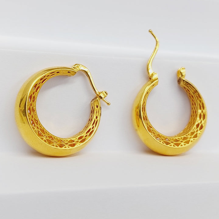Deluxe Hoop Earrings  Made Of 21K Yellow Gold by Saeed Jewelry-29515