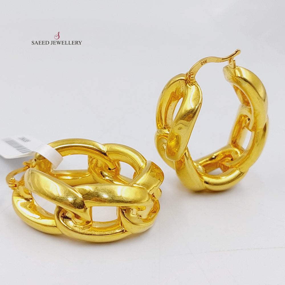 Deluxe Hoop Earrings  Made Of 21K Yellow Gold by Saeed Jewelry-29938