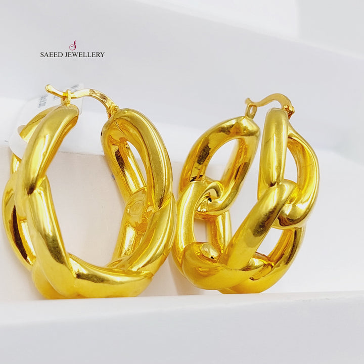 Deluxe Hoop Earrings  Made Of 21K Yellow Gold by Saeed Jewelry-29938