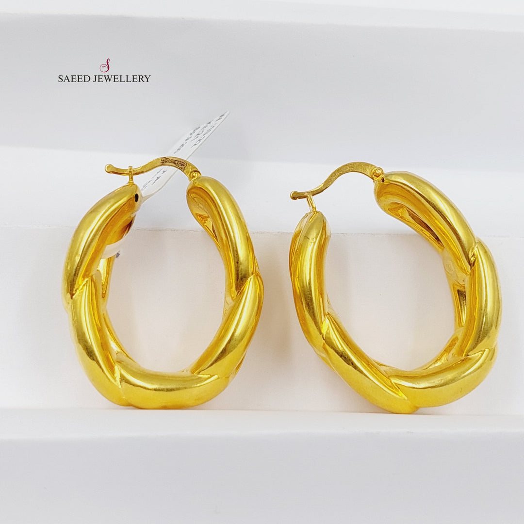 Deluxe Hoop Earrings  Made Of 21K Yellow Gold by Saeed Jewelry-29938