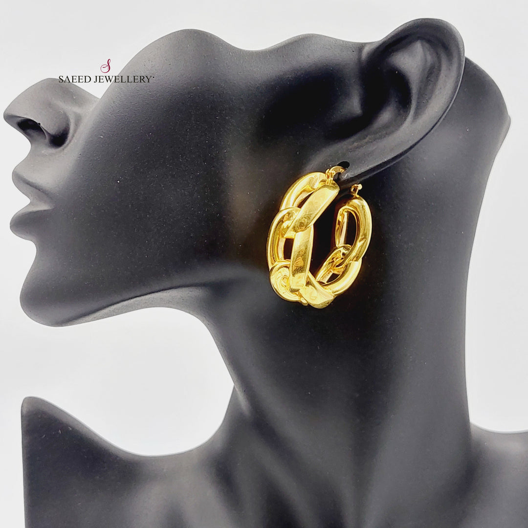 Deluxe Hoop Earrings  Made Of 21K Yellow Gold by Saeed Jewelry-29938