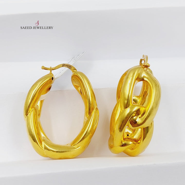 Deluxe Hoop Earrings  Made Of 21K Yellow Gold by Saeed Jewelry-29938