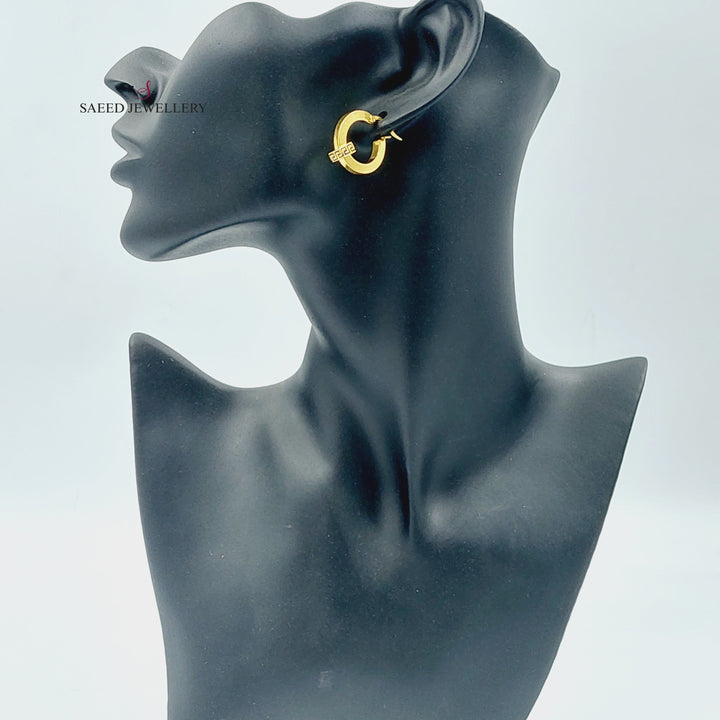 Deluxe Hoop Earrings  Made Of 21K Yellow Gold by Saeed Jewelry-29939