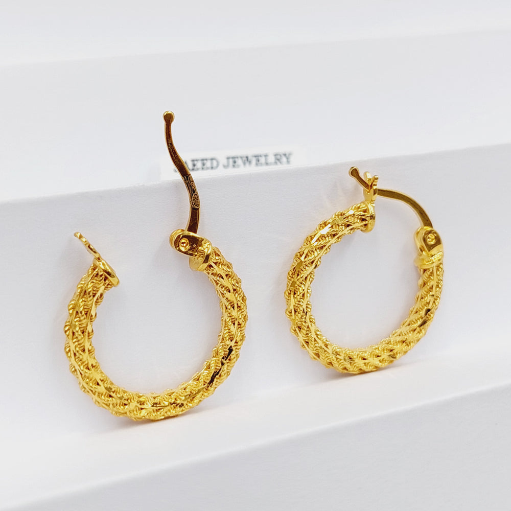 Deluxe Hoop Earrings  Made of 21K Yellow Gold by Saeed Jewelry-31114