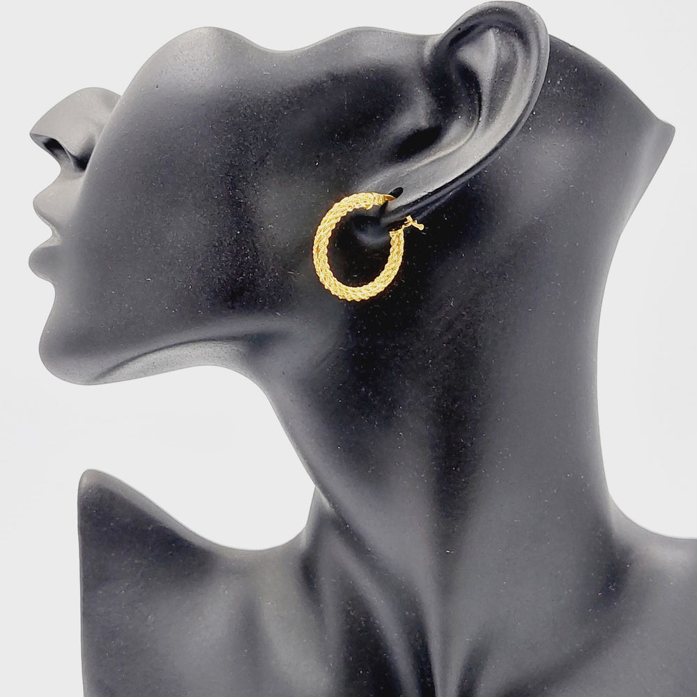 Deluxe Hoop Earrings  Made of 21K Yellow Gold by Saeed Jewelry-31115