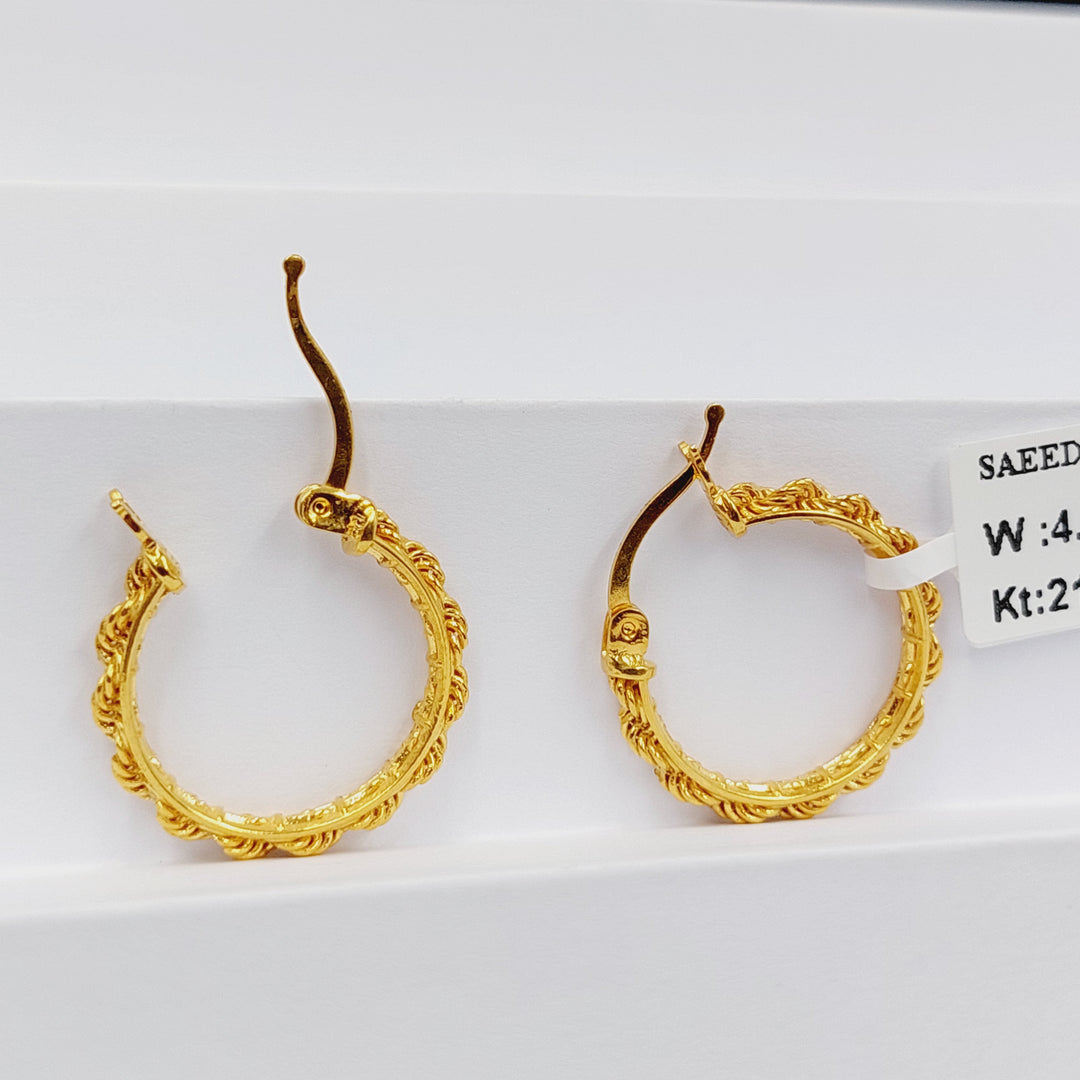 Deluxe Hoop Earrings  Made of 21K Yellow Gold by Saeed Jewelry-31116