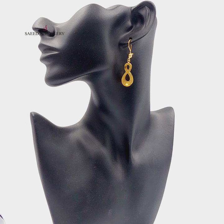 Deluxe Infinite Earrings  Made Of 21K Yellow Gold by Saeed Jewelry-29940
