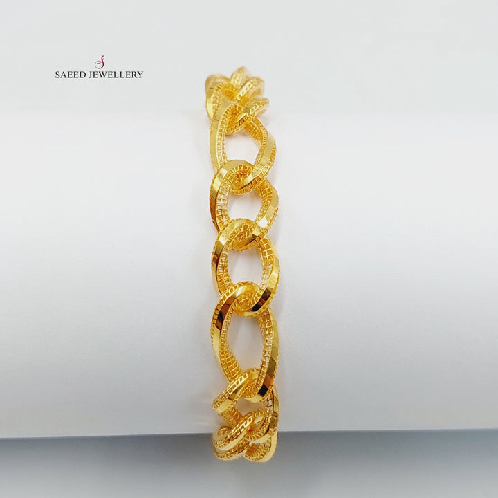 Deluxe Oval Bracelet  Made of 21K Yellow Gold by Saeed Jewelry-30837