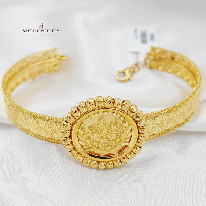 Deluxe Rashadi Bangle Bracelet  Made Of 21K Yellow Gold by Saeed Jewelry-30692