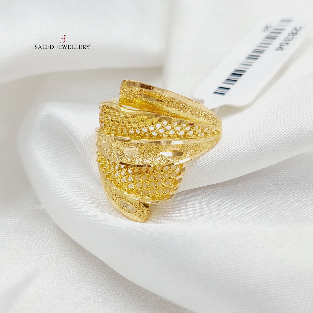 Deluxe Ring Made Of 21K Yellow Gold by Saeed Jewelry-28354
