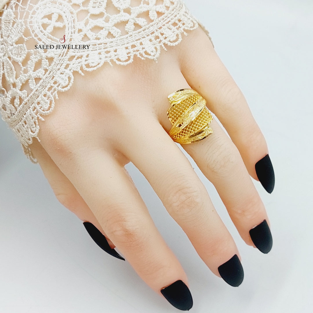 Deluxe Ring Made Of 21K Yellow Gold by Saeed Jewelry-28354
