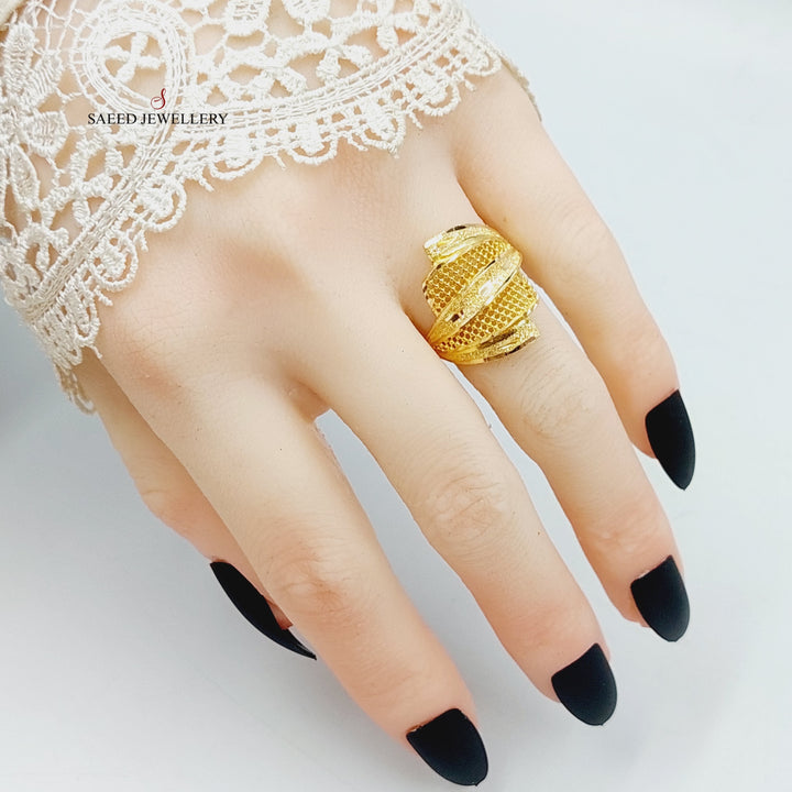 Deluxe Ring Made Of 21K Yellow Gold by Saeed Jewelry-28354