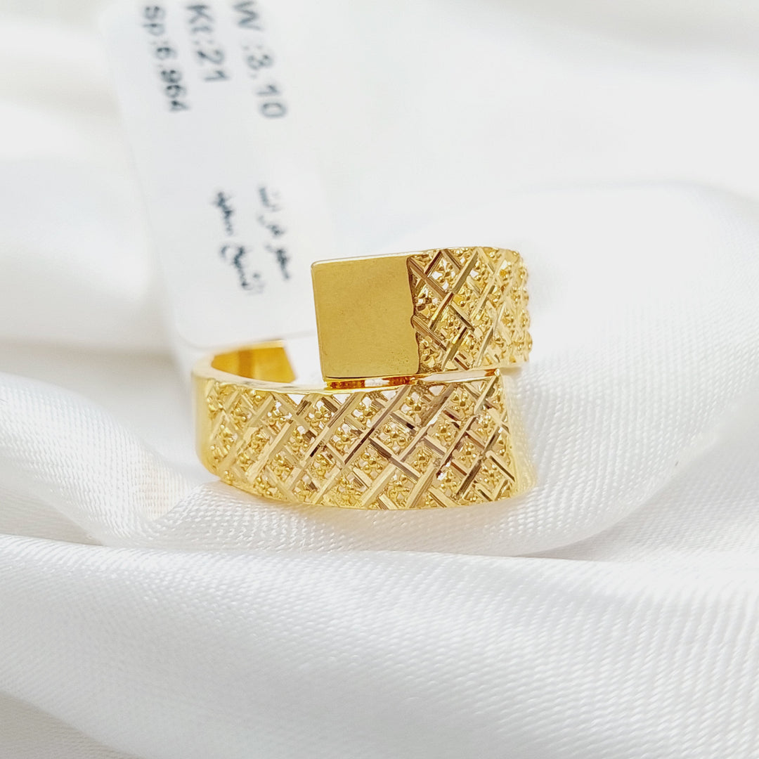 Deluxe Ring Made Of 21K Yellow Gold by Saeed Jewelry-28383