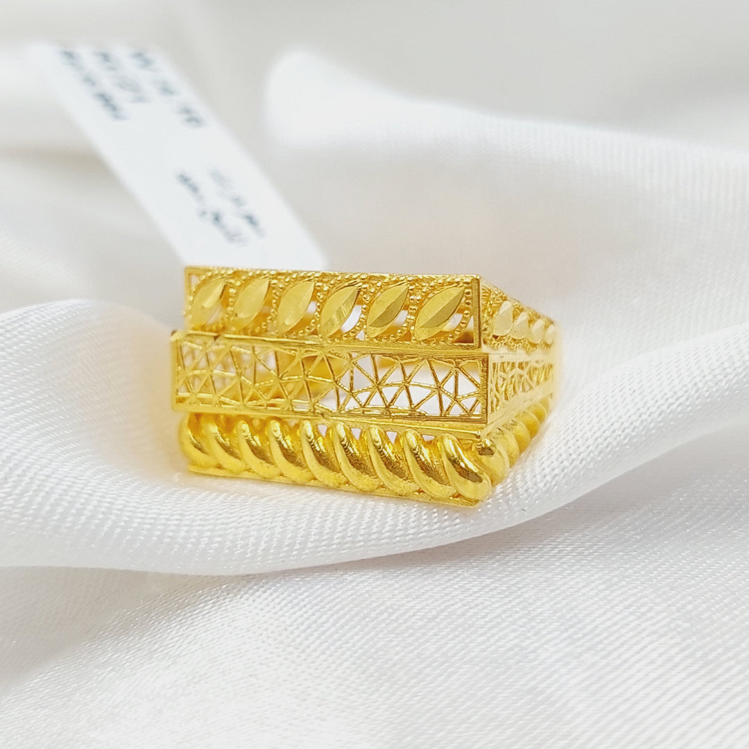 Deluxe Ring Made Of 21K Yellow Gold by Saeed Jewelry-28387