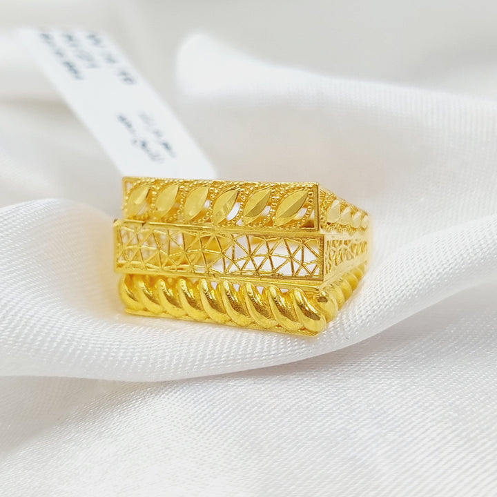 Deluxe Ring Made Of 21K Yellow Gold by Saeed Jewelry-28387