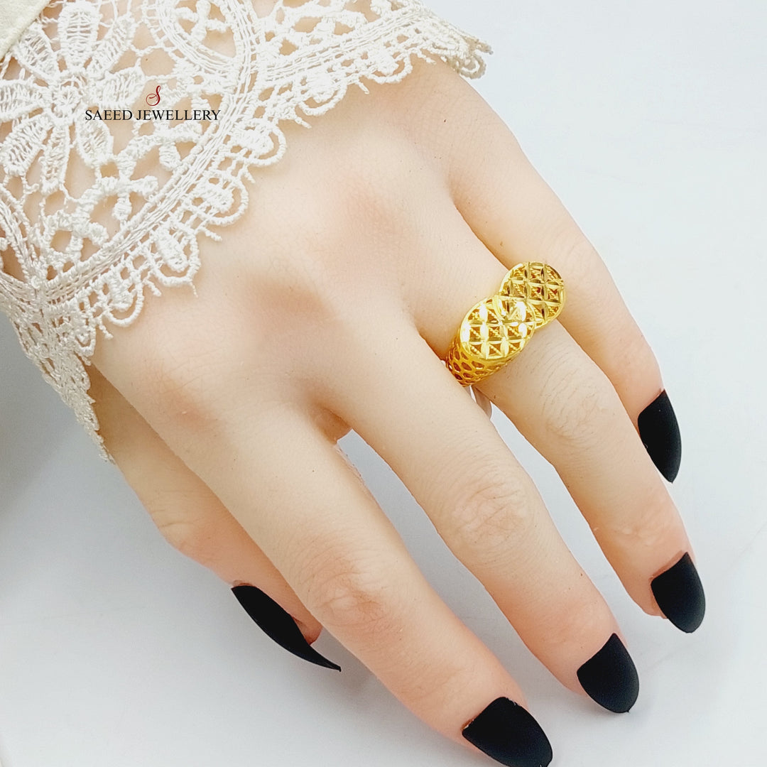 Deluxe Ring Made Of 21K Yellow Gold by Saeed Jewelry-28390