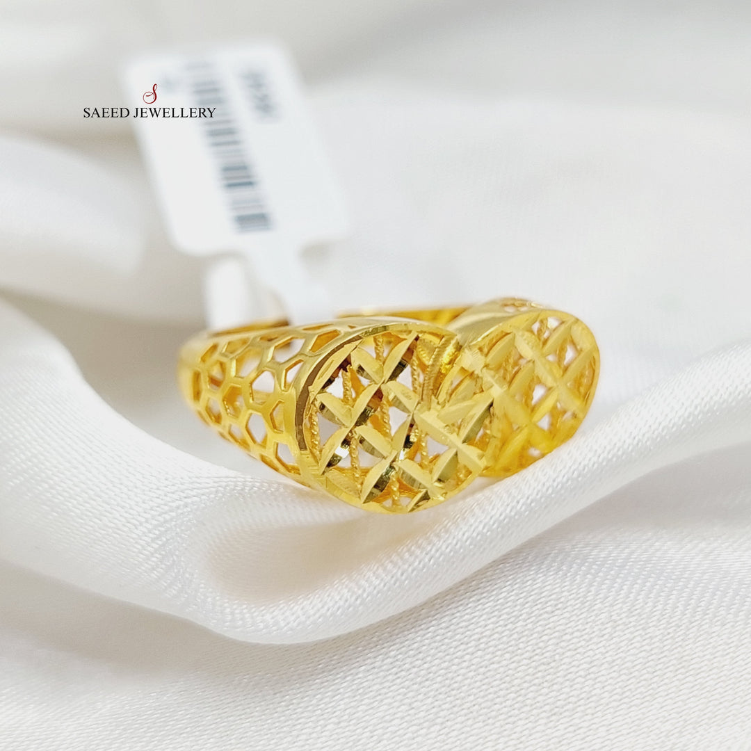 Deluxe Ring Made Of 21K Yellow Gold by Saeed Jewelry-28390