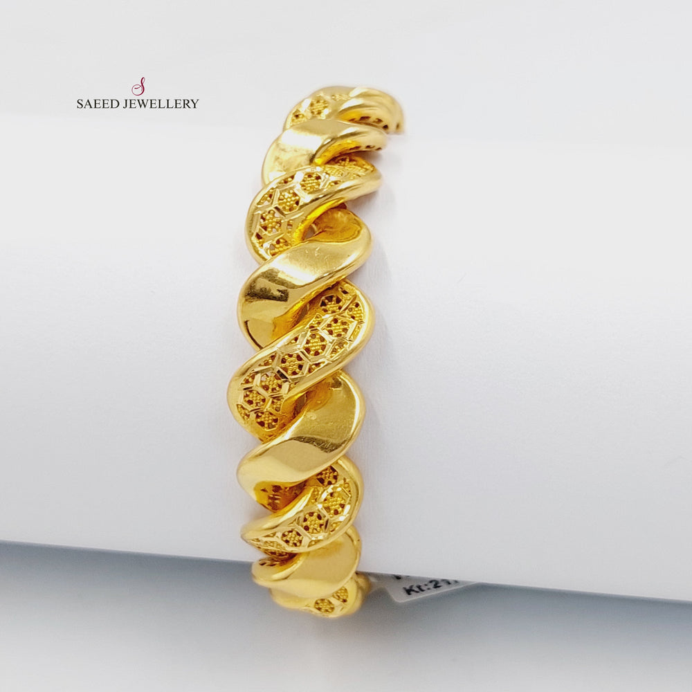Deluxe Rope Bracelet  Made of 21K Yellow Gold by Saeed Jewelry-21k-bracelet-31201