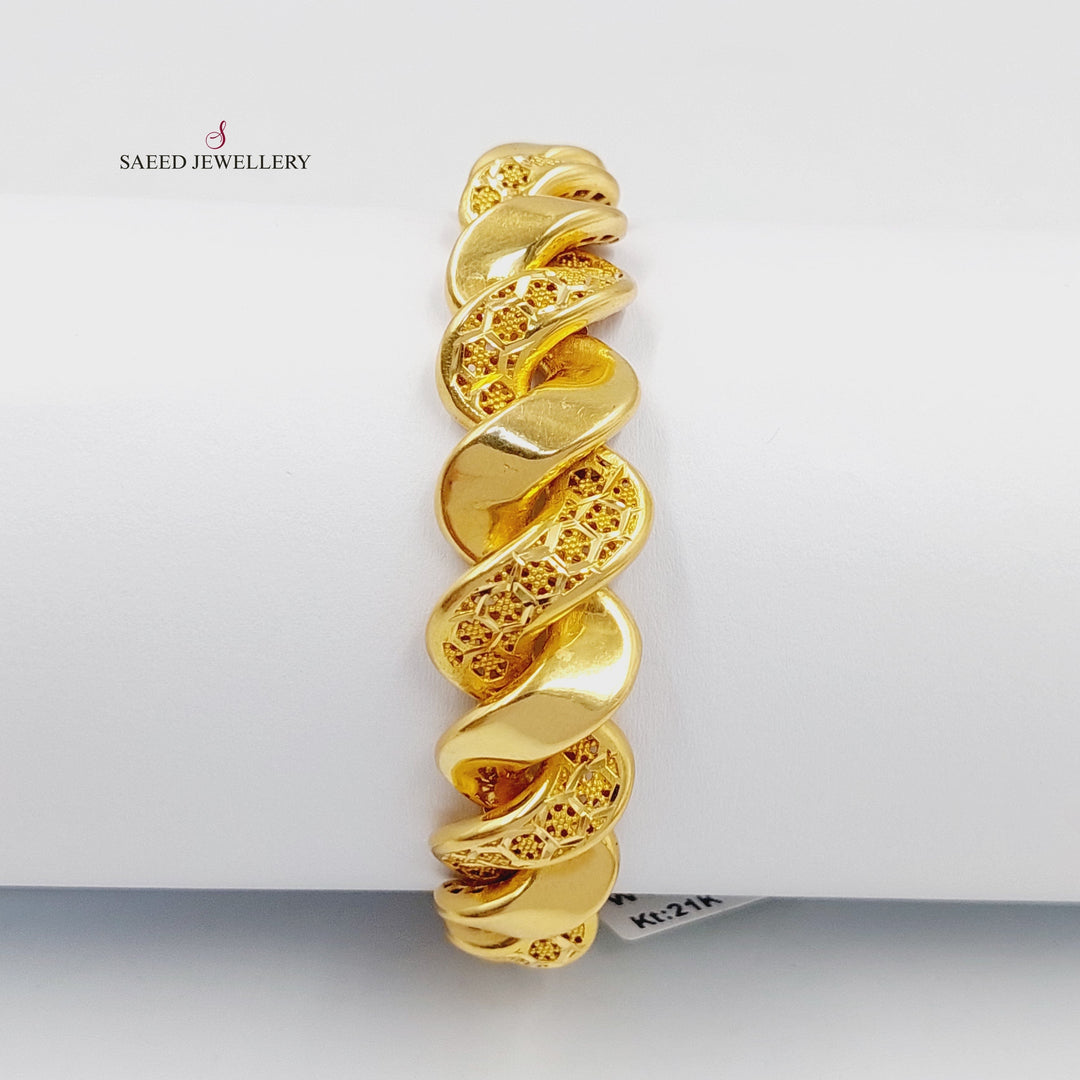 Deluxe Rope Bracelet  Made of 21K Yellow Gold by Saeed Jewelry-21k-bracelet-31201