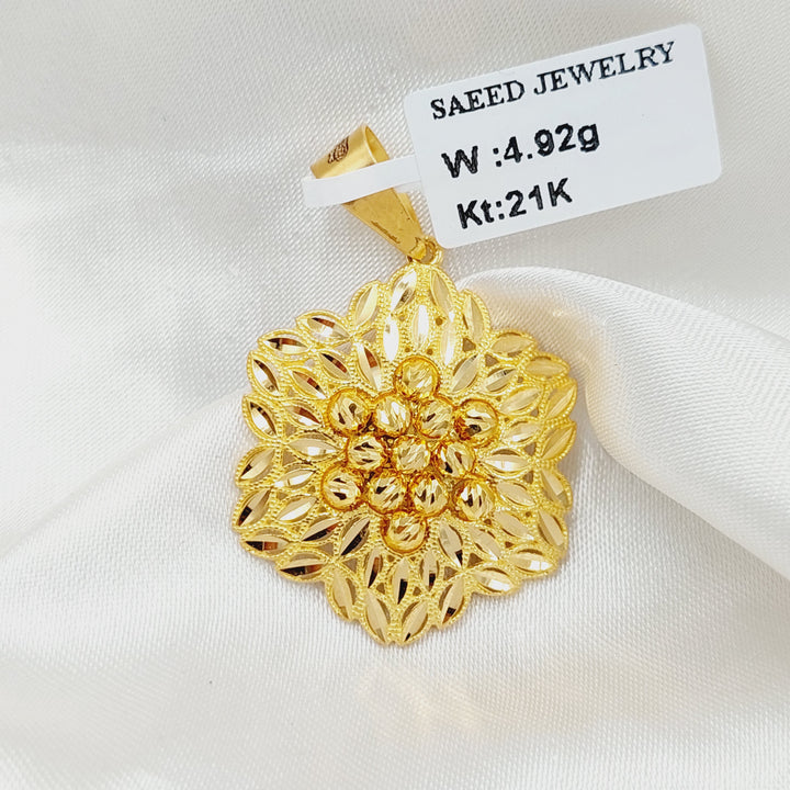 Deluxe Rose Pendant  Made of 21K Yellow Gold by Saeed Jewelry-30973