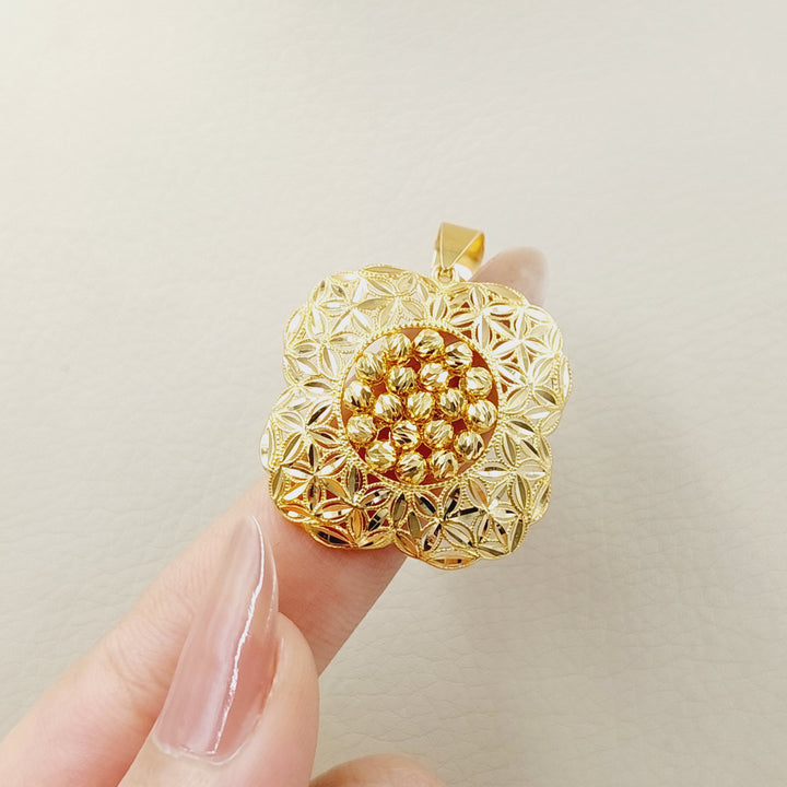 Deluxe Rose Pendant  Made of 21K Yellow Gold by Saeed Jewelry-30974