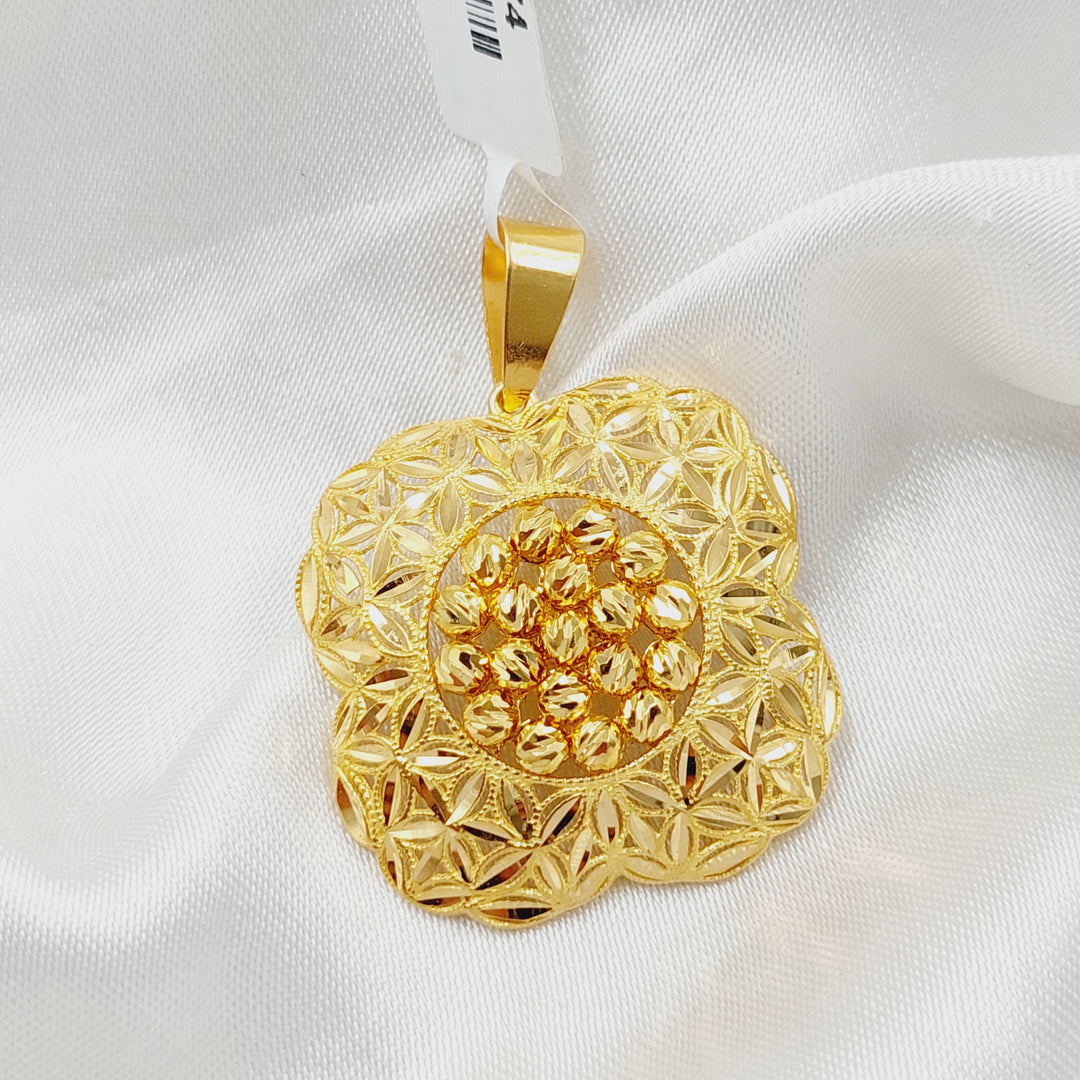 Deluxe Rose Pendant  Made of 21K Yellow Gold by Saeed Jewelry-30974