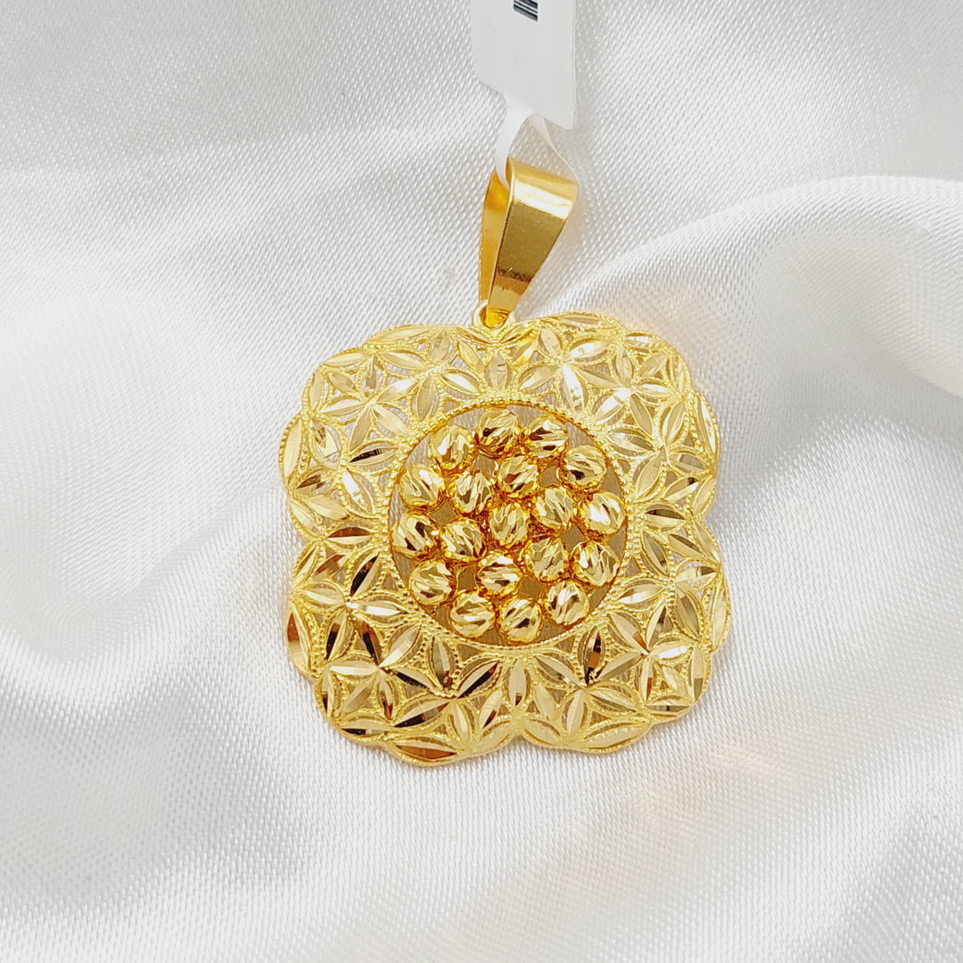 Deluxe Rose Pendant  Made of 21K Yellow Gold by Saeed Jewelry-30974