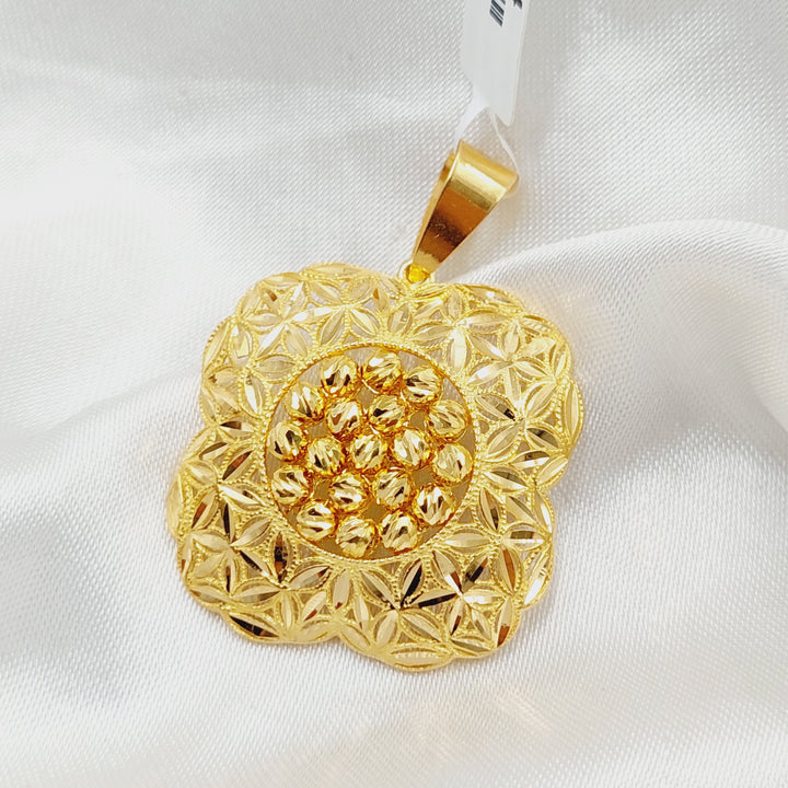 Deluxe Rose Pendant  Made of 21K Yellow Gold by Saeed Jewelry-30974