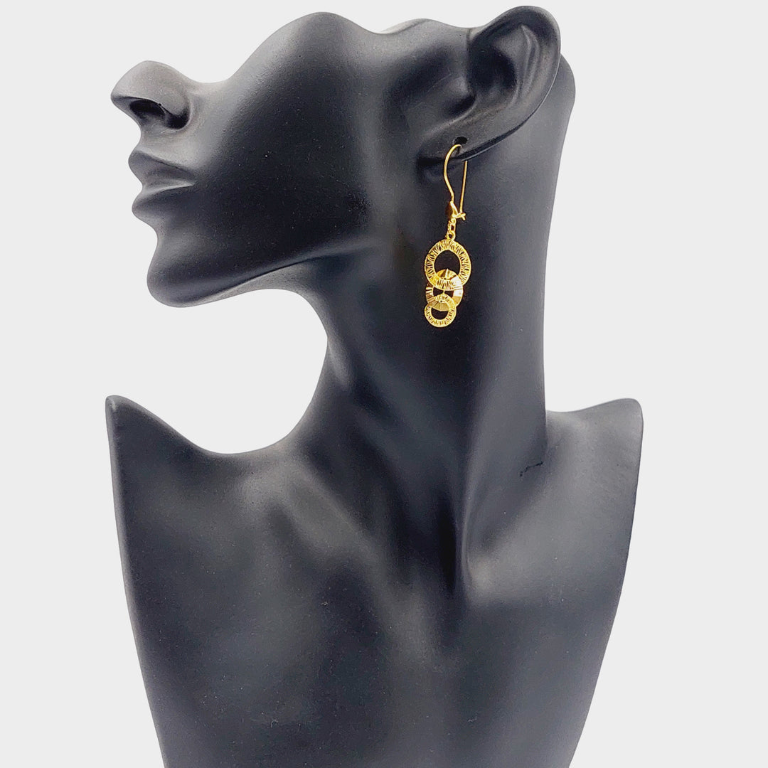Deluxe Rounded Earrings  Made Of 21K Yellow Gold by Saeed Jewelry-30161