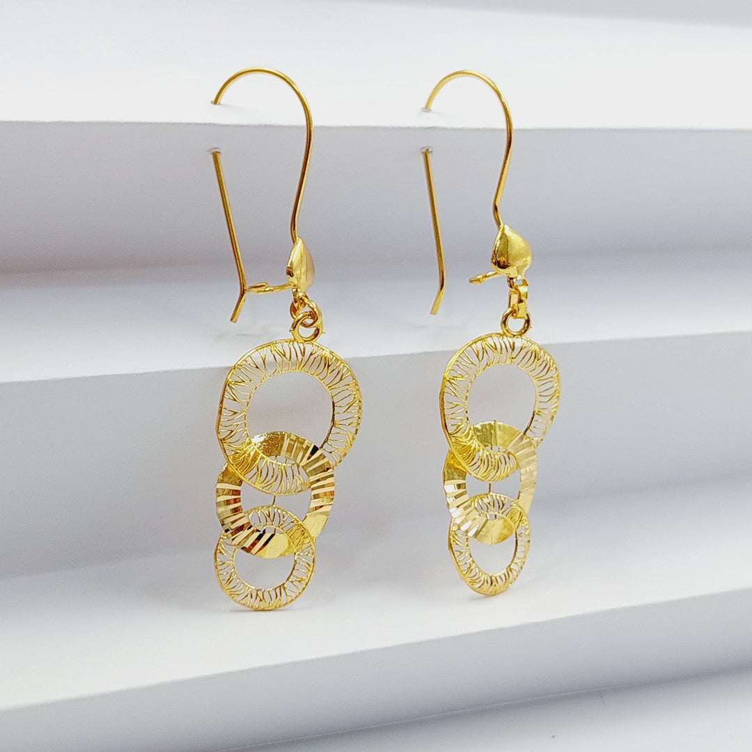 Deluxe Rounded Earrings  Made Of 21K Yellow Gold by Saeed Jewelry-30161