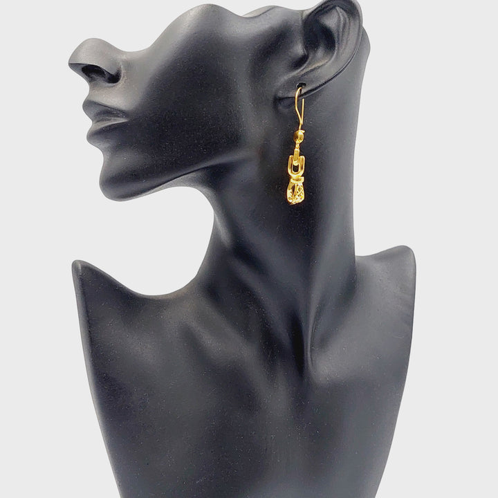 Deluxe Shankle Earrings  Made of 21K Yellow Gold by Saeed Jewelry-31093