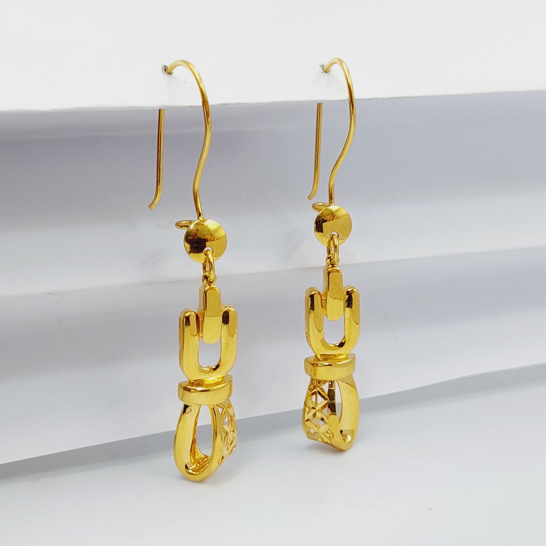 Deluxe Shankle Earrings  Made of 21K Yellow Gold by Saeed Jewelry-31093