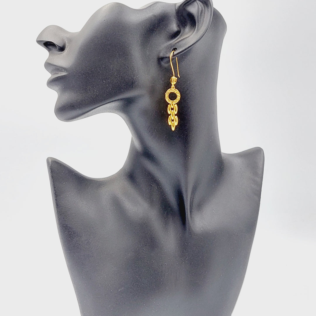 Deluxe Shankle Earrings  Made of 21K Yellow Gold by Saeed Jewelry-31096