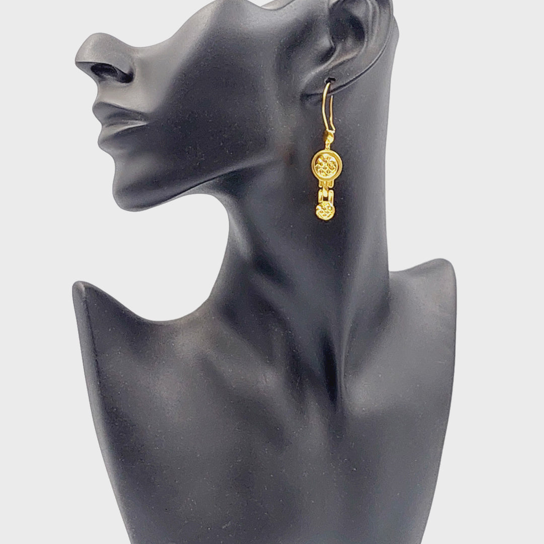 Deluxe Shankle Earrings  Made of 21K Yellow Gold by Saeed Jewelry-31098